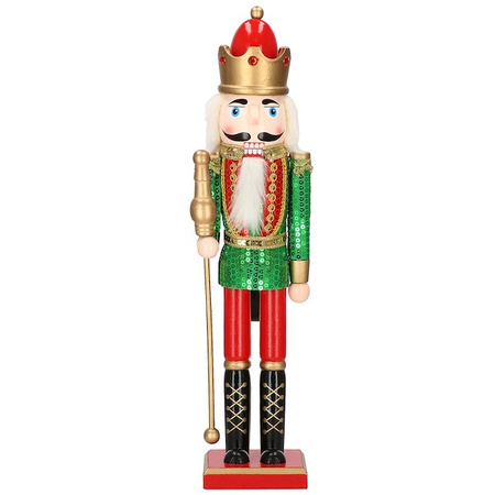 Dziadek do orzechów 50 cm drewniany żołnierzyk z cekinami, figurka świąteczna