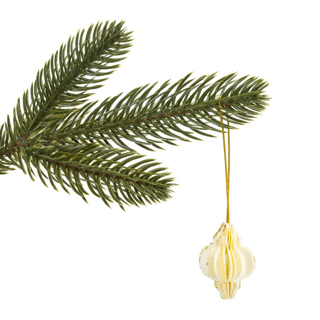 Bombki z papieru 6 szt. ozdoby choinkowe zawieszki świąteczne 4 cm rozkładane białe