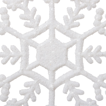 Zawieszka na choinkę śnieżynki 3 szt. ozdoba świąteczna 12 cm biały brokat