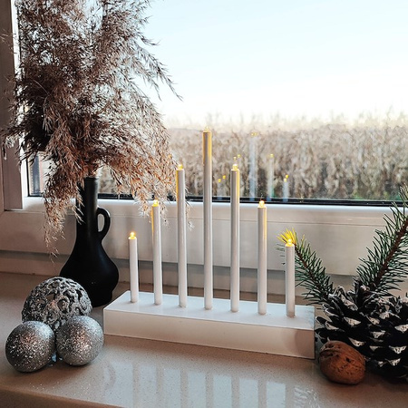 Świecznik adwentowy Led 7 świec biały