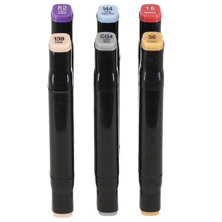 Markery alkoholowe 60 szt. dwustronne pisaki flamastry