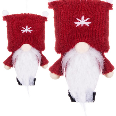 Skrzat 8cm ozdoba świąteczna, krasnal świąteczny, gnom bordowy