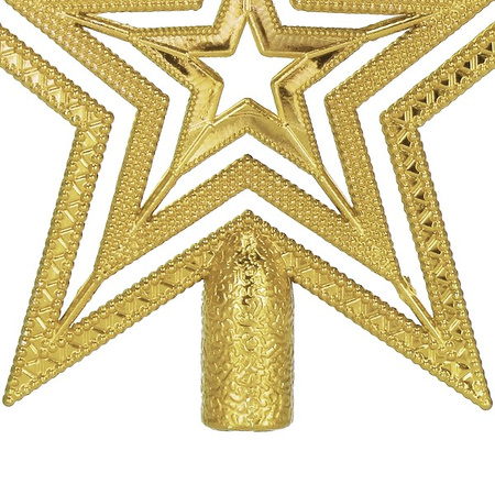 Czubek na choinkę 15cm szpic, ażurowa gwiazda złota