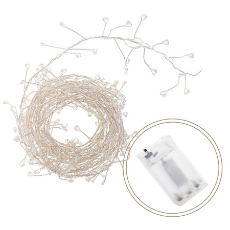Lampki choinkowe 100 LED sopelki na baterie białe zimne
