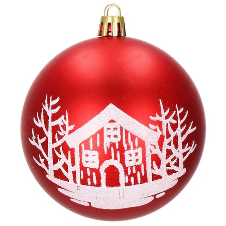 Bombki choinkowe 16 szt. czerwony 8 cm zestaw choinkowy