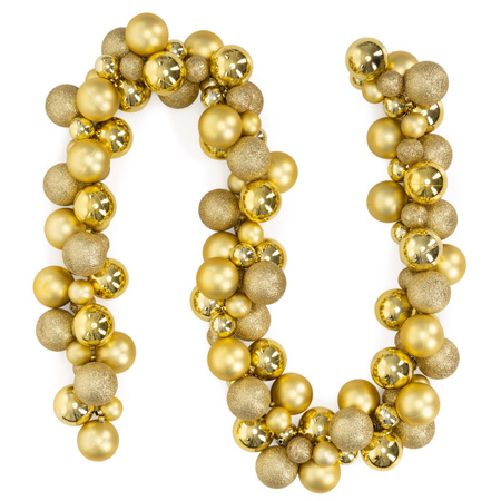 Girlanda świateczna z 130 szt. bombek, łańcuch choinkowy 160 cm, złote