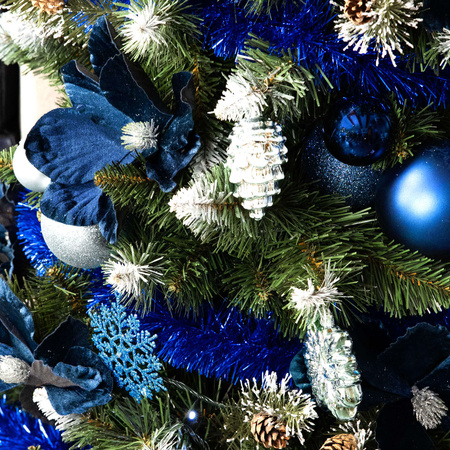 Bombki choinkowe 6 szt. ozdoby świąteczne zestaw 9,5 cm granatowe