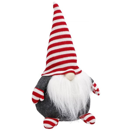 Krasnal 33cm ozdoba świąteczna, skrzat świąteczny, gnom w czerwone paski