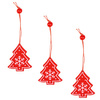 Świąteczne zawieszki 4,5cm drewniane choinki zestaw 3 szt.