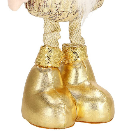 Skrzat 50cm ozdoba świąteczna, stojący krasnal świąteczny, gnom złoty