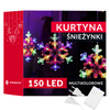 Kurtyna świetlna 150 Led gwiazdki lampki wewnętrzne sople multikolor