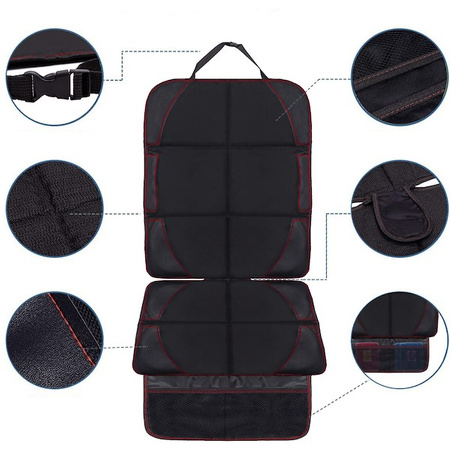 Mata na siedzenie samochodowe 116 x 48 cm czarny pokrowiec ochronny