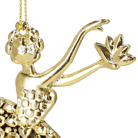 Zawieszki choinkowe 2 szt. baletnice ozdoba bożonarodzeniowa złota