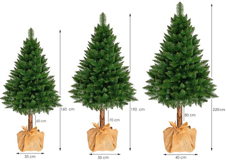 Choinka na pniu 220 cm sztuczna sosna himalajska