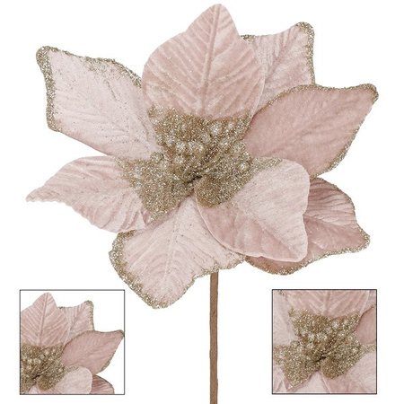 Gwiazda betlejemska sztuczny kwiat poinsecja gałązka różowy