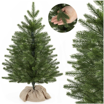 Choinka sztuczna mała 60 cm świerk kaukaski premium, z jutą mini drzewko na stolik