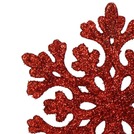 Zawieszka choinkowa 8 szt. śnieżynka 8 cm świąteczna ozdoba czerwony