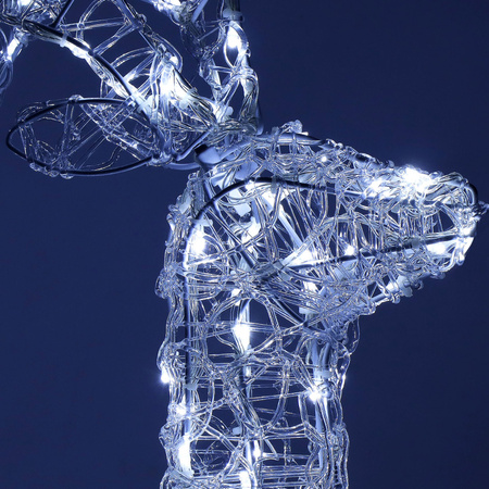 Renifer Led świąteczny 130 LED świetlna dekoracja biały zimny