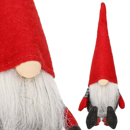 Skrzat 38cm ozdoba świąteczna, krasnal świąteczny, gnom siedzący