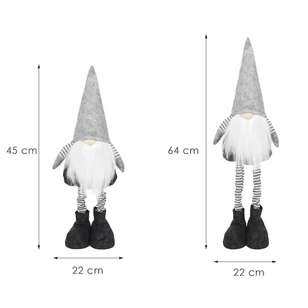 Skrzat 45-64 cm ozdoba świąteczna, krasnal świąteczny, gnom na teleskopowych nóżkach