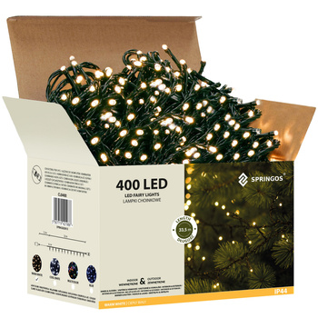 Lampki choinkowe 400 led biały ciepły 33,5 m oświetlenie świąteczne IP44