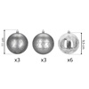 Srebrne bombki choinkowe 11 cm 12 szt. komplet dekoracje świąteczne zdobione