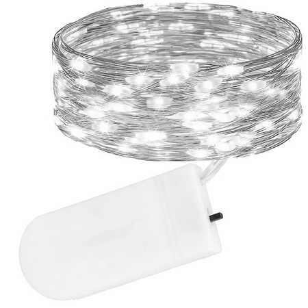 Lampki choinkowe 30 LED druciki mikro na baterie zimny biały