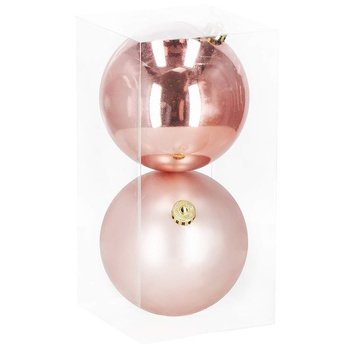 Bombki choinkowe 2 szt. ozdoby świąteczne zawieszki 15 cm rose gold