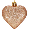 Bombki choinkowe 7 cm dekoracje świąteczne 8 szt. nietłukące serca, rose gold