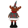 Renifer 50-65cm ozdoba świąteczna, krasnal świąteczny na teleskopowych nóżkach w kratkę