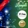 Lampki choinkowe 300 led niebieski + biały zimny flash 15m oświetlenie świąteczne IP44