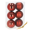 Czerwone bombki choinkowe 6 szt. ozdoby na choinkę 11 cm, dekoracje świąteczne nietłukące