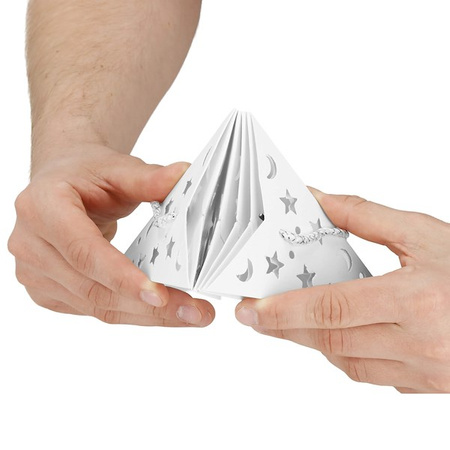 Gwiazda świąteczna papierowa 3D 25 cm zawieszka choinkowa biała