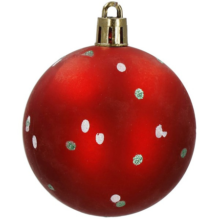 Bombki choinkowe 42 szt. ozdoby świąteczne zestaw białe, czerwone, zielone