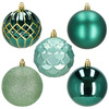 Zielone bombki choinkowe 8 cm 30 szt. zestaw ozdoby choinkowe matowe brokatowe błyszczące