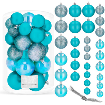 Bombki choinkowe 30 szt. ozdoby świąteczne niebieskie