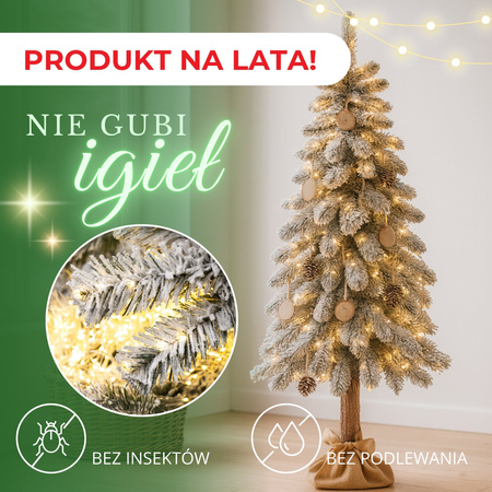 Choinka na pniu 220 cm sztuczna świerk śnieżony