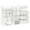 Bombki choinkowe 101 szt. biały zestaw choinkowy
