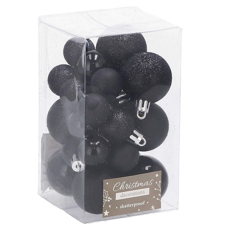 Bombki choinkowe 25 szt. ozdoby świąteczne zestaw czarny