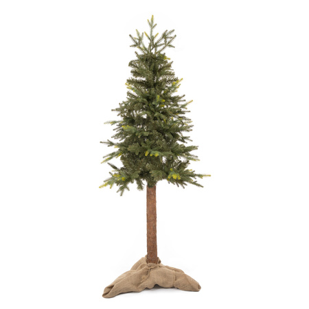 Choinka sztuczna na pniu jak żywa 180 cm świerk naturalny ze stojakiem nowoczesny