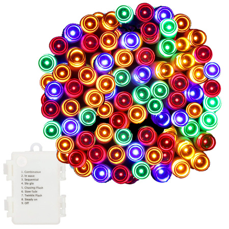Lampki choinkowe 100 Led na baterie multikolor z pilotem