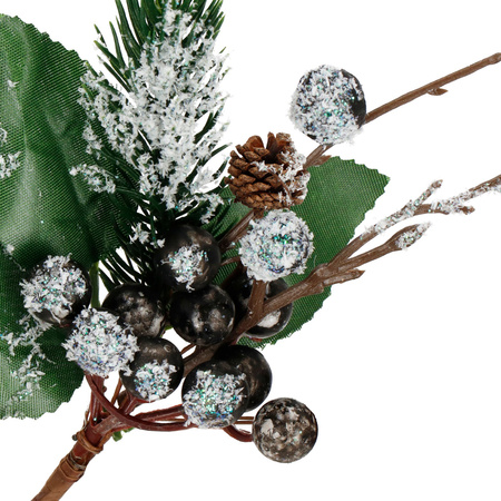Gałązka świąteczna sztuczna dekoracja do stroika ośnieżona 25 cm