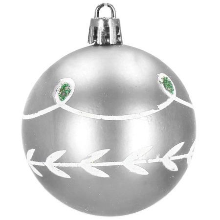 Bombki choinkowe 30 szt. srebrny 6 cm zestaw choinkowy