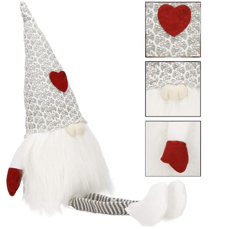 Skrzat 40 cm ozdoba świąteczna, siedzący krasnal świąteczny, gnom