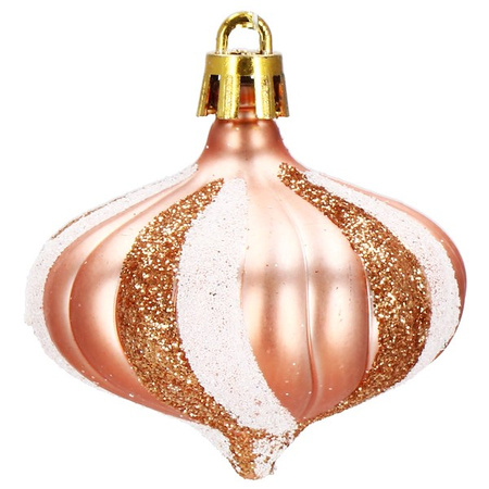 Bombki choinkowe 77 szt. rose gold zestaw choinkowy