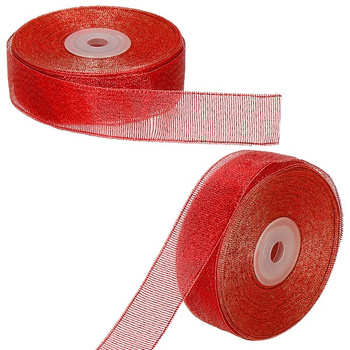 Wstążka dekoracyjna czerwona do kokard 22m taśma