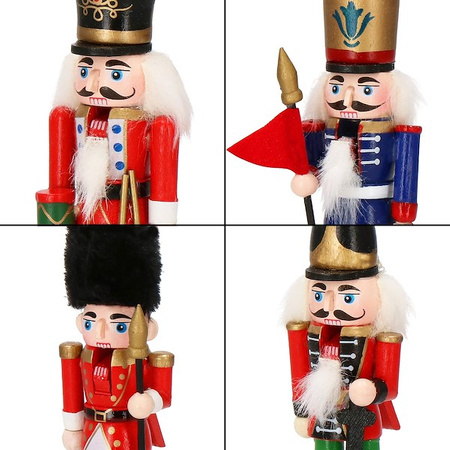 Zawieszka choinkowa 4 szt. dziadek do orzechów 13,5 cm świąteczna ozdoba multikolor