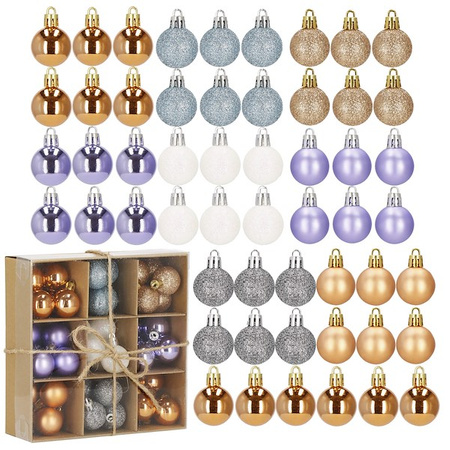 Bombki choinkowe 54 szt. ozdoby świąteczne zestaw 3cm