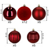 Bombki choinkowe 36 szt. komplet ozdób świątecznych zawieszki nietłukące, czerwone