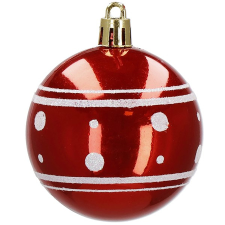 Bombki choinkowe 42 szt. ozdoby świąteczne zestaw białe, czerwone, zielone